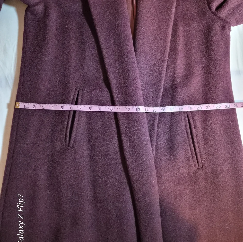 ​Peruvian Connection Burgundy Alpaca Wool Blend Shawl Collar Maxi Coat - L - Picture 4 of 9